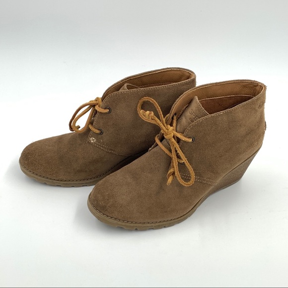 Sperry Suede Wedge Booties Size 7.5 - Picture 3 of 8